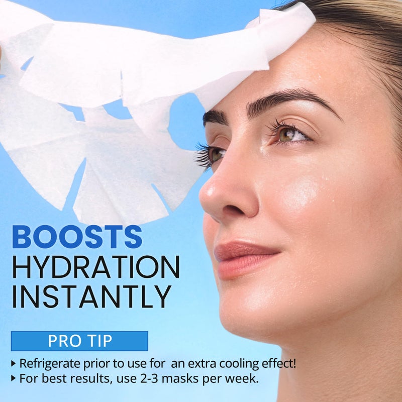 Ebanel 20 Pack Collagen Face Mask with Hyaluronic Acid, Vitamin C, Peptide, Aloe, Instant Brightening Hydrating Face Masks Skincare Korean Sheet Mask, Skin Firming, Lifting Anti Aging Facial Masks - Image 4