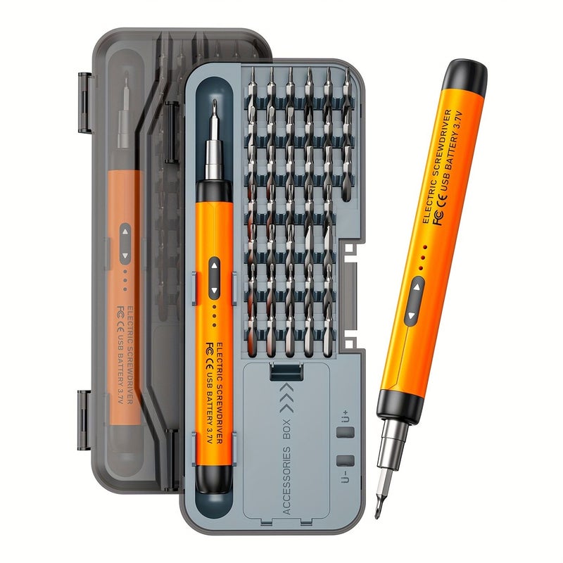 Red 46 In 1 Rechargeable Electric Screwdriver Set High Torque Quiet Durable Portable Tool Kit - Image 2