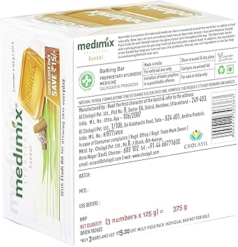 Medimix Medimix Ayurvedic Sandal Soap 3x125g - Image 2