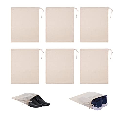 Dcluttr Shoe Bags for Travel & Storage | Sturdy, Washable Reusable Cotton Shoe Covers for Footwear, toiletries & Toys | Ideal for Travel, Closet & Gym (DC 101) - Image 1