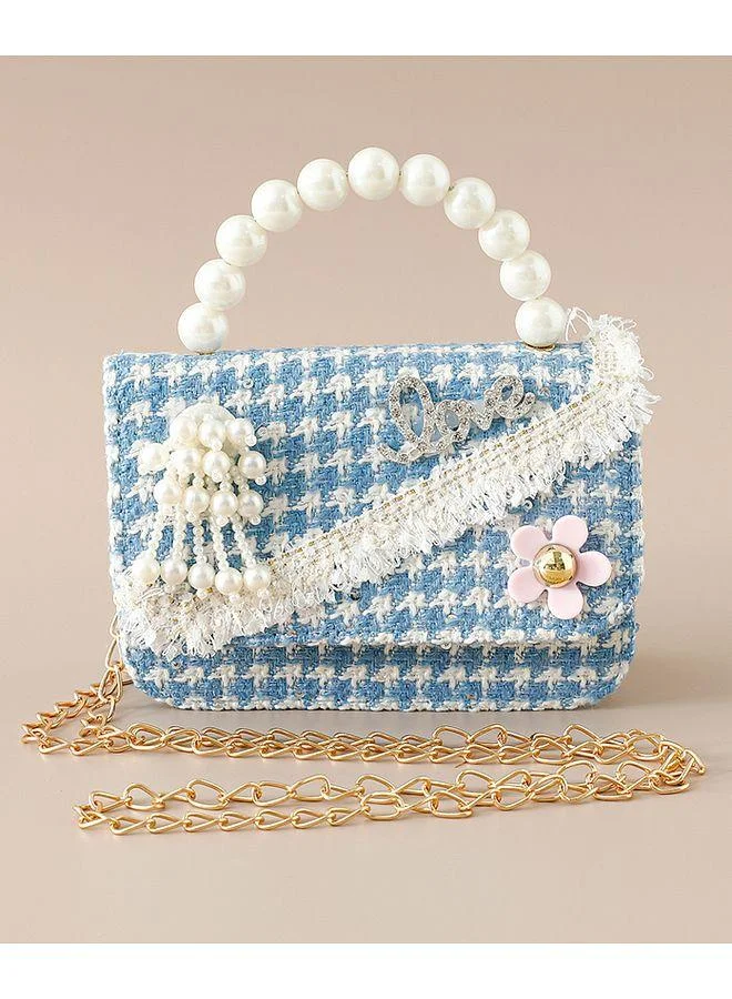 Mark & Mia Mark & Mia Sling Bag, Floral Theme, Durable, Attractive Design, Versatile, 4 Years+, 14 x 6 x 10cm - Blue