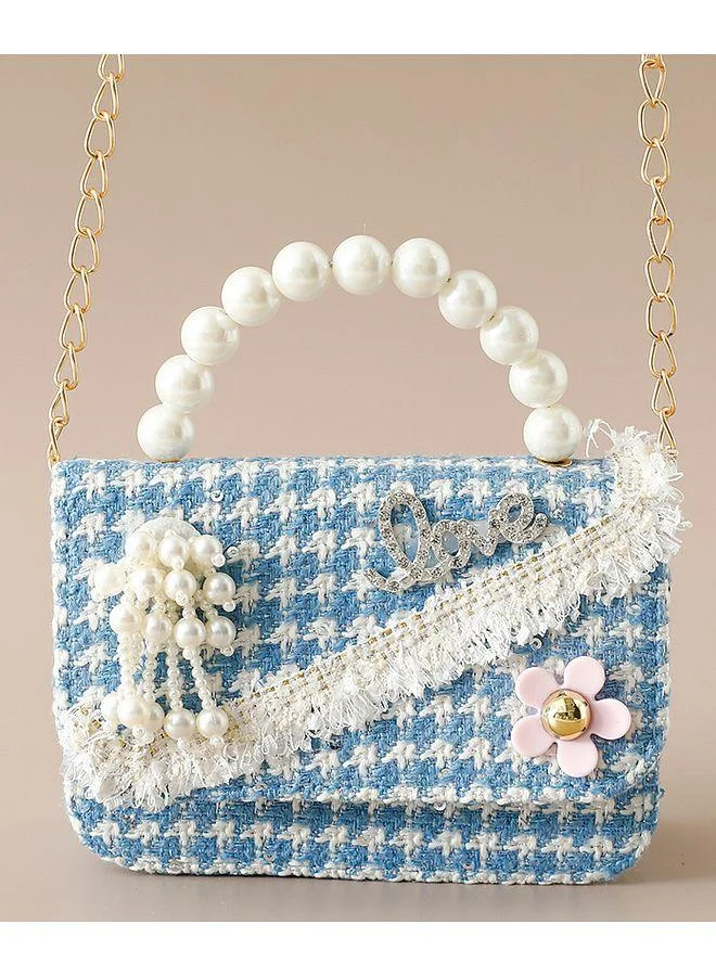 Mark & Mia Mark & Mia Sling Bag, Floral Theme, Durable, Attractive Design, Versatile, 4 Years+, 14 x 6 x 10cm - Blue
