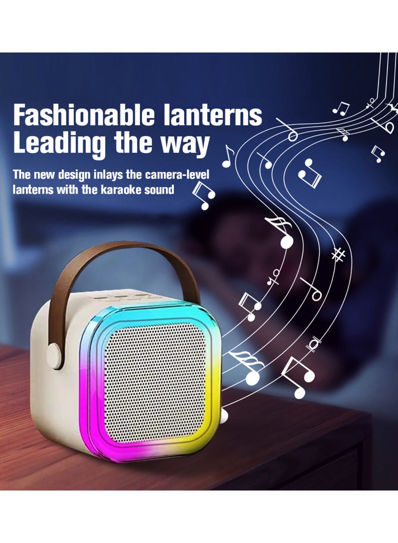 إيكو شاين Karaoke Mini Portable Bluetooth Speaker with 2 Bluetooth Wireless Microphones, Colorful Lights, Ideal Birthday, Party use (Pink, Dual Mic) - Image 3