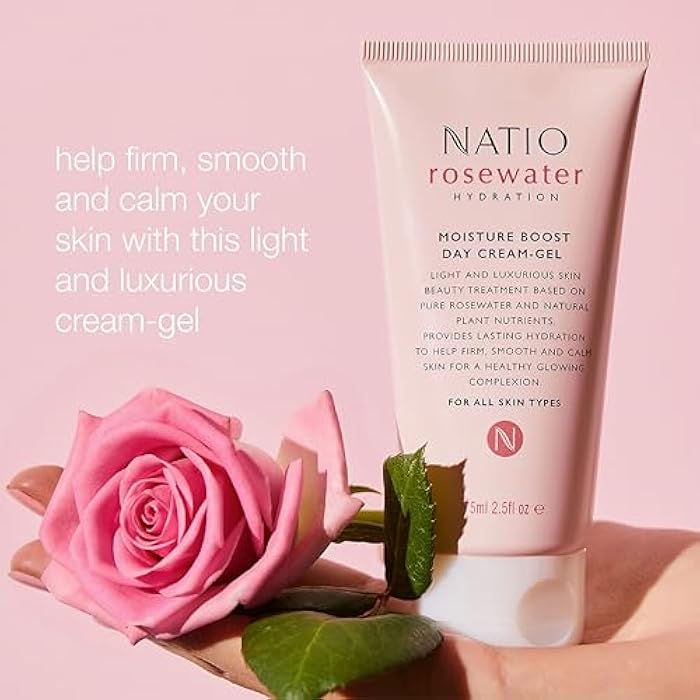 Natio Australia Rosewater Hydration Moisture Boost Day Cream-Gel, 2.5 oz - Face Cream with Shea Butter - Face Moisturizer for All Skin Types - Image 2