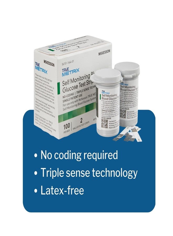 McKesson True METRIX Blood Glucose Test Strips for Diabetes [100 Strips] Self-Monitoring System - Image 5