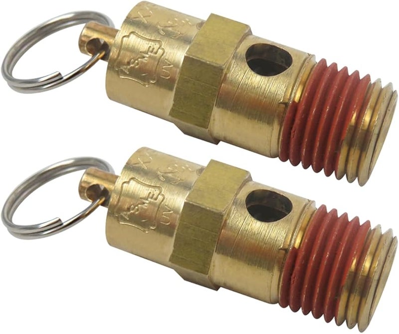 175 PSI High Flow Air Compressor Relief Pressure Safety Valve 1 4 NPT 2 Pack - Image 2