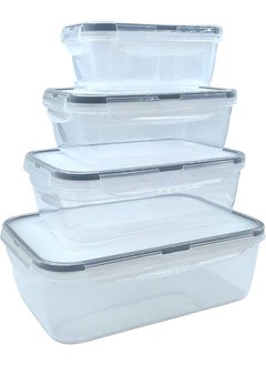 ® 4-Piece Nested Leakproof Sealed Locked Lid Plastic Food Storage Containers LC315