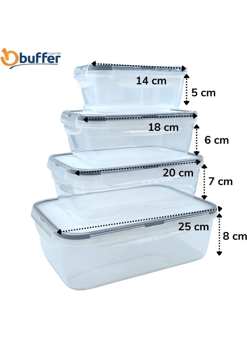 Buffer - ® 4-Piece Nested Leakproof Sealed Locked Lid Plastic Food Storage Containers LC315 - Image 1