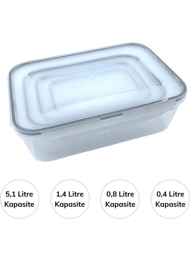 Buffer - ® 4-Piece Nested Leakproof Sealed Locked Lid Plastic Food Storage Containers LC315 - Image 1