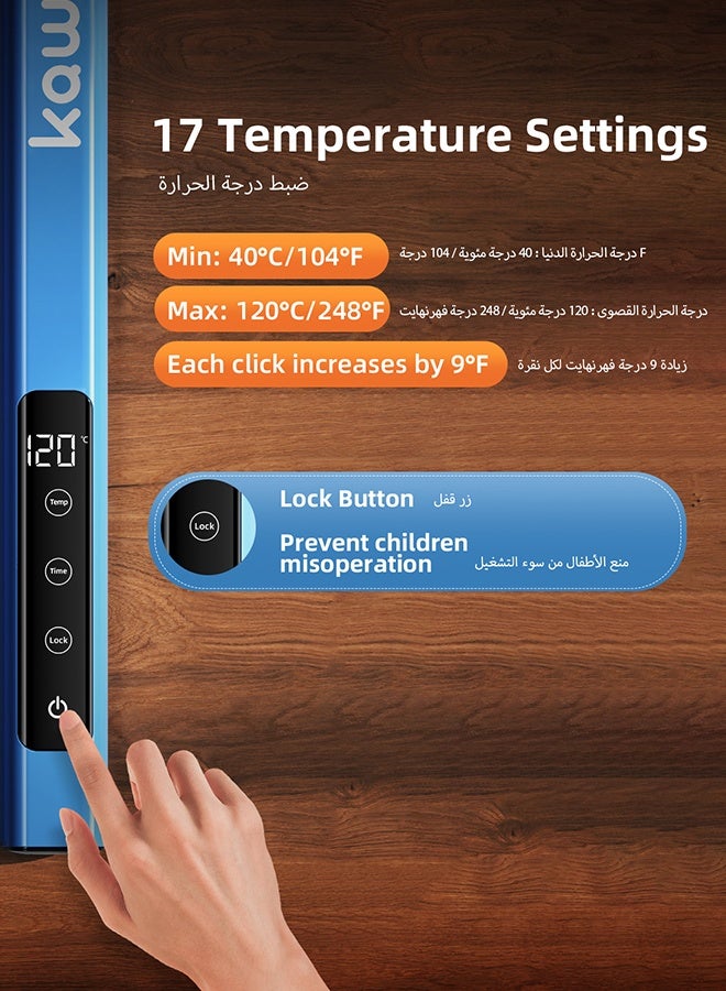  كاو صينية تدفئة الطعام الكهربائية من كاوو، سجادة تدفئة طعام قابلة لللف مع 17 إعدادًا لدرجة الحرارة والتوقيت، مصنوعة من السليكون المتميز بميزة الإغلاق التلقائي والقفل للحفلات والبوفيهات - Image 2