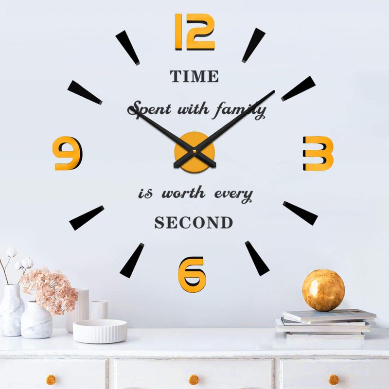 VANGOLD Wall Clock Oversized Wall Clock for Living Room Decor Decorative Wall Clocks Battery Operated Gold Home Decoration - Image 2
