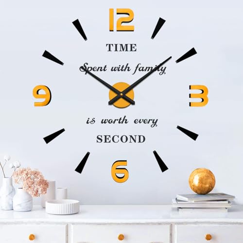 VANGOLD Wall Clock Oversized Wall Clock for Living Room Decor Decorative Wall Clocks Battery Operated Gold Home Decoration - Image 1