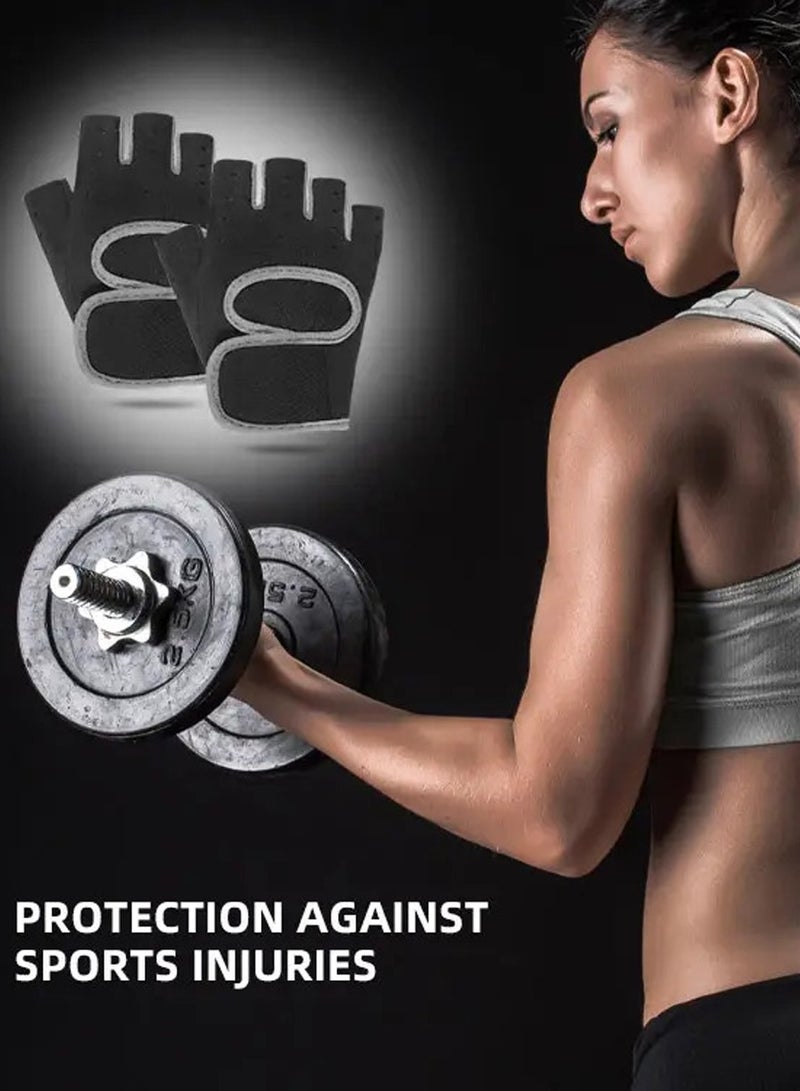 SPORT Workout Glove Set for Sports, Lifting Weights, Gym Excercise, Home Workouts And Fashion, Open Finger Gloves Pair With Full Palm Protection, Textured Non Slip Grip, Wrist Support for Men And Women  - Image 2