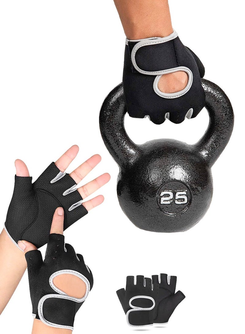 SPORT Workout Glove Set for Sports, Lifting Weights, Gym Excercise, Home Workouts And Fashion, Open Finger Gloves Pair With Full Palm Protection, Textured Non Slip Grip, Wrist Support for Men And Women  - Image 3