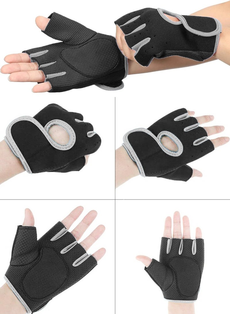 SPORT Workout Glove Set for Sports, Lifting Weights, Gym Excercise, Home Workouts And Fashion, Open Finger Gloves Pair With Full Palm Protection, Textured Non Slip Grip, Wrist Support for Men And Women  - Image 4