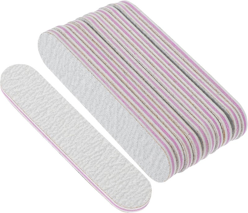 100 Pcs Double-Sided Mini Nail Files 9x2cm Nail Buffering Files for Pedicure Manicure Tools Gray Grit for Care - Image 1