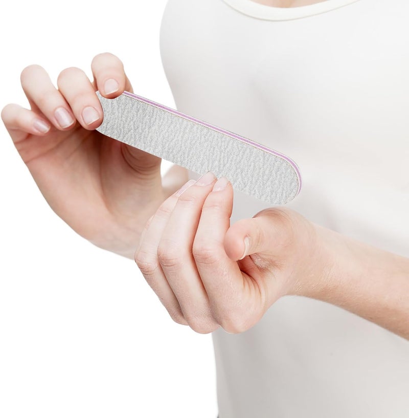 100 Pcs Double-Sided Mini Nail Files 9x2cm Nail Buffering Files for Pedicure Manicure Tools Gray Grit for Care - Image 4