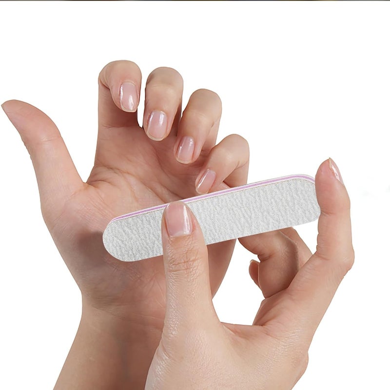 100 Pcs Double-Sided Mini Nail Files 9x2cm Nail Buffering Files for Pedicure Manicure Tools Gray Grit for Care - Image 3
