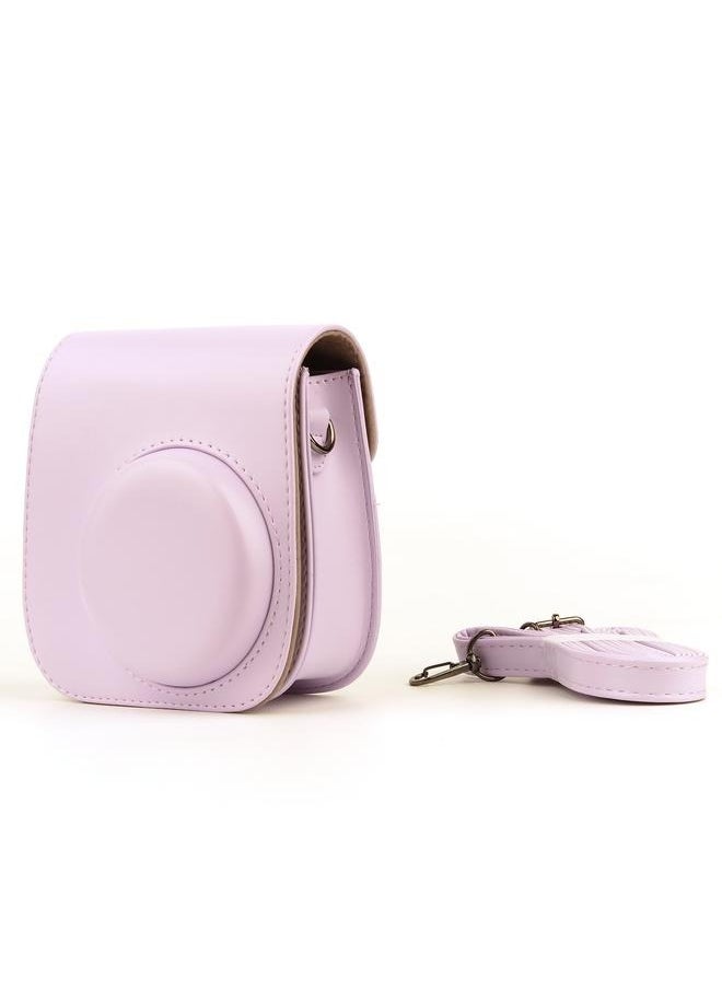 yongsheng Instant Camera Case Bag With Strap Purple-Instant mini 12 Camera Protective Case Compatible ,PU Leather Bag  - Image 1
