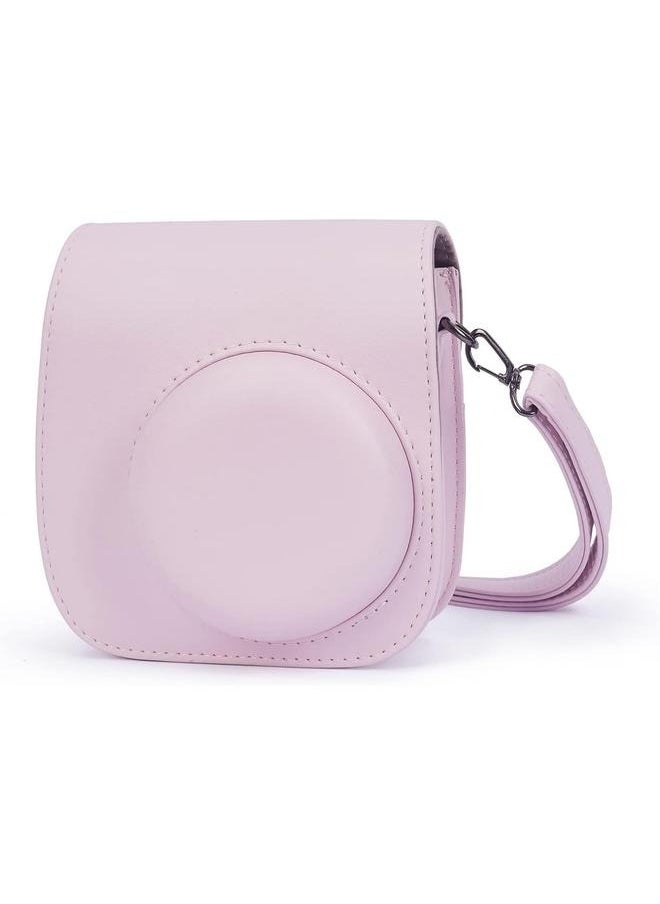 yongsheng Instant Camera Case Bag With Strap Purple-Instant mini 12 Camera Protective Case Compatible ,PU Leather Bag  - Image 2