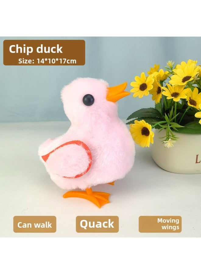 Toy Dog Children Plush Electric Toy Walking Dog Electric Dog Stall Electronic Puppy Pet-Colour:Chip Duck (powder)  - Image 1