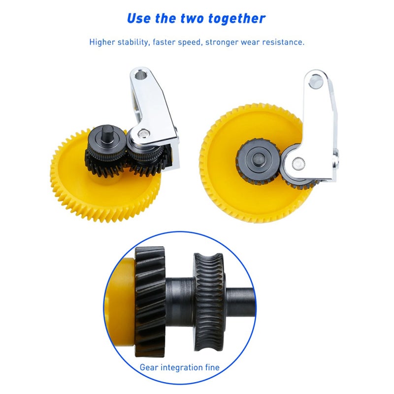 Extruder Gear Replacement: Hardened Steel Oblique Teeth DLC Coated - Metal Aluminum Alloy Handle - Engineering Filament Compatible for Bambu X1C, X1 Series, P1P, P1 Series Printers - Image 3