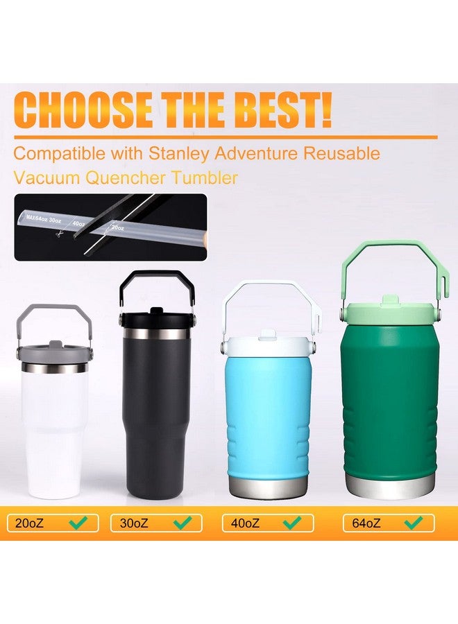 SAVITA 6PCS Replacement Straws Compatible with Stanley IceFlow Stainless Steel Tumbler 30 oz, Reusable Plastic Straws Compatible Apply to Stanley IceFlow 40 oz 20/64 oz Tumbler Stanley Flip Straw Accessories - Image 4