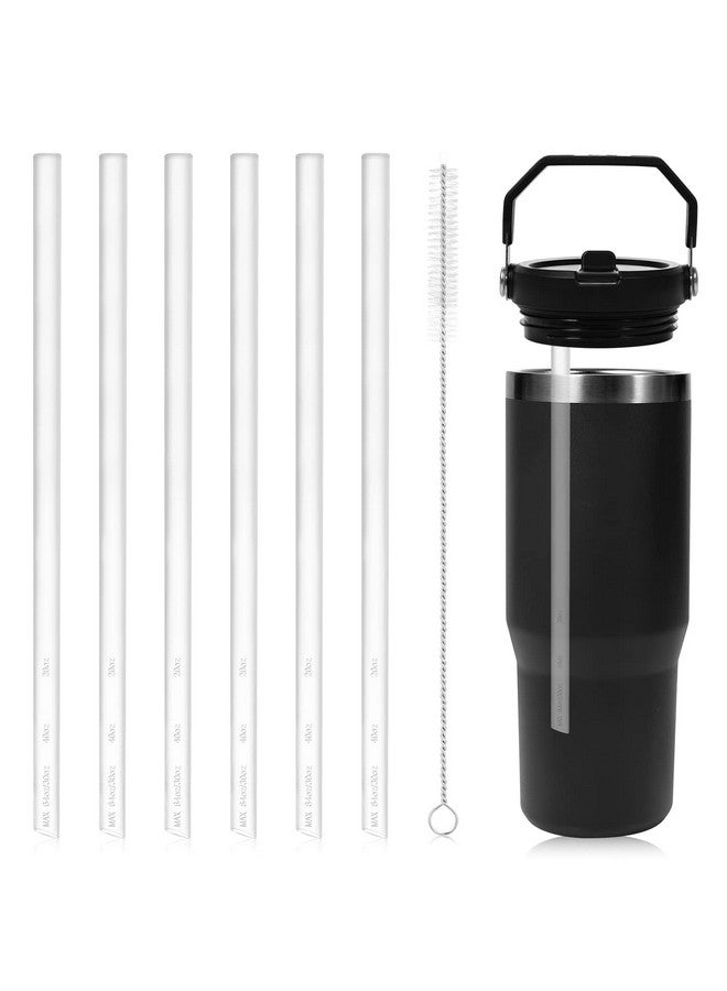 SAVITA 6PCS Replacement Straws Compatible with Stanley IceFlow Stainless Steel Tumbler 30 oz, Reusable Plastic Straws Compatible Apply to Stanley IceFlow 40 oz 20/64 oz Tumbler Stanley Flip Straw Accessories - Image 1