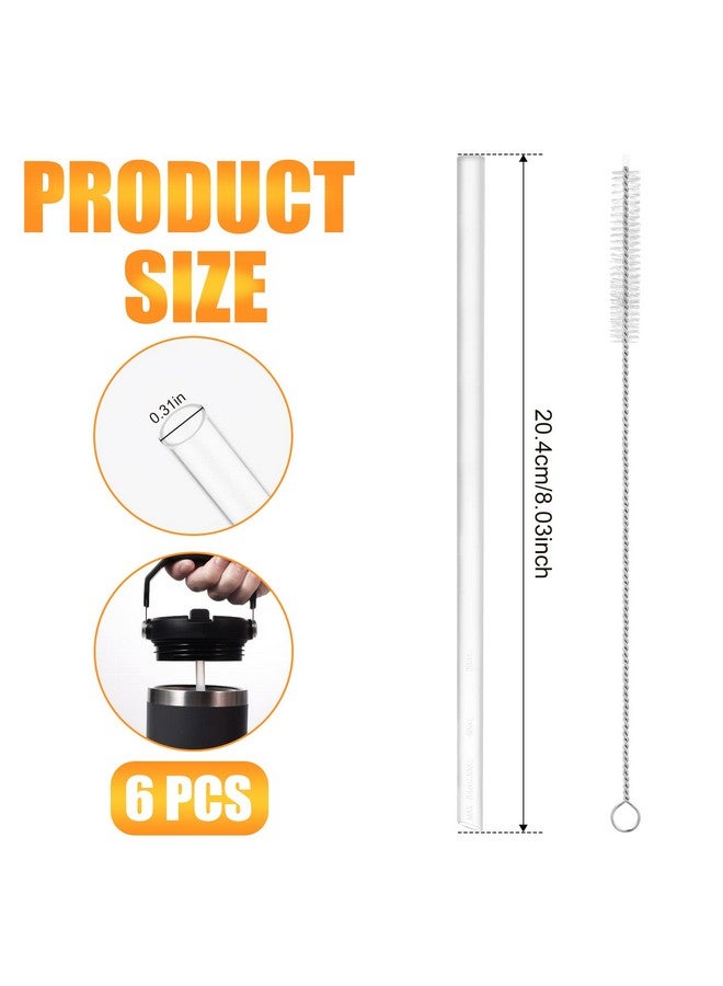 SAVITA 6PCS Replacement Straws Compatible with Stanley IceFlow Stainless Steel Tumbler 30 oz, Reusable Plastic Straws Compatible Apply to Stanley IceFlow 40 oz 20/64 oz Tumbler Stanley Flip Straw Accessories - Image 2
