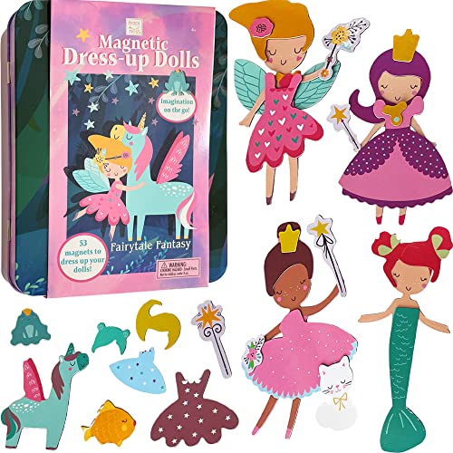 Hapinest Magnetic DressUp Dolls for Girls Pretend Play Set A Fairytale Fantasy Dress Up Toy and Game for Ages 4 5 6 and 7 Years Old - Image 1