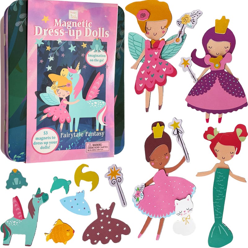 Hapinest Magnetic DressUp Dolls for Girls Pretend Play Set A Fairytale Fantasy Dress Up Toy and Game for Ages 4 5 6 and 7 Years Old - Image 2