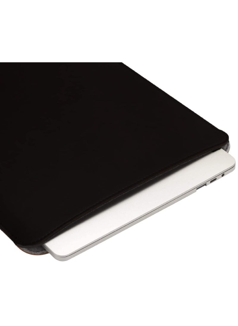 CONTACTS 16 inches Laptop Sleeve Compatible for MacBook Pro 2019 2020 and All Other Laptops Under 16   Leather  Black  - Image 3