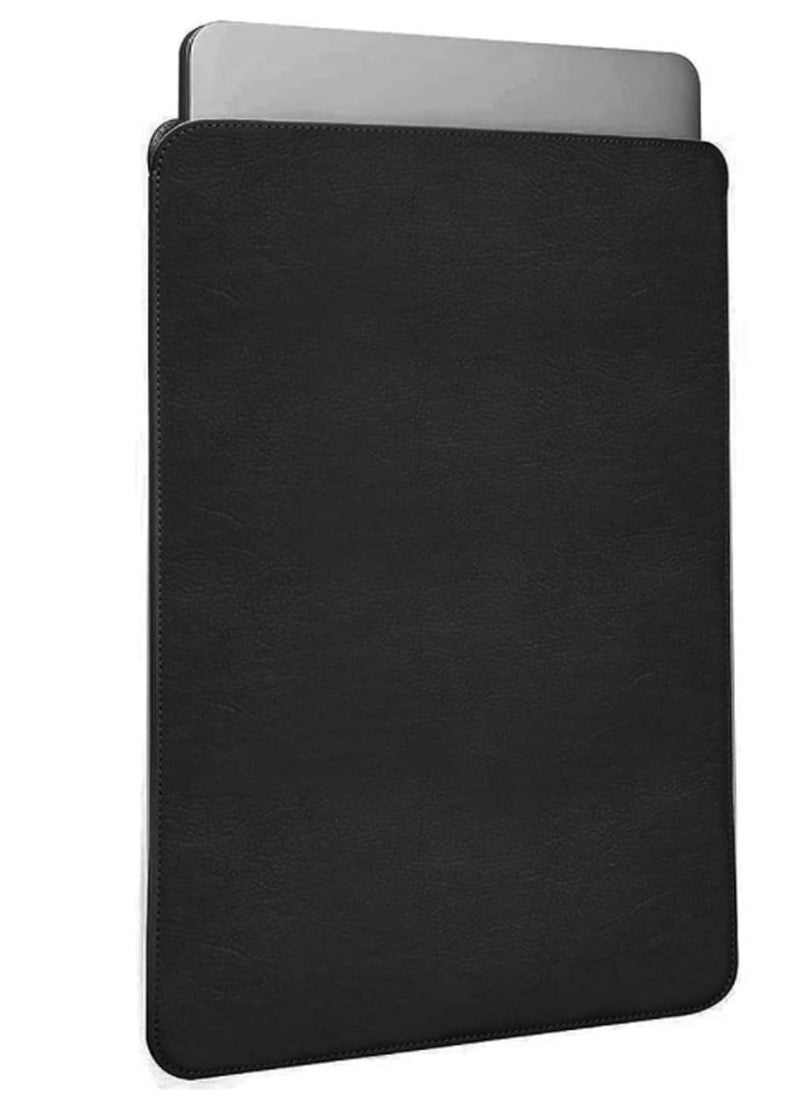 CONTACTS 16 inches Laptop Sleeve Compatible for MacBook Pro 2019 2020 and All Other Laptops Under 16   Leather  Black  - Image 2