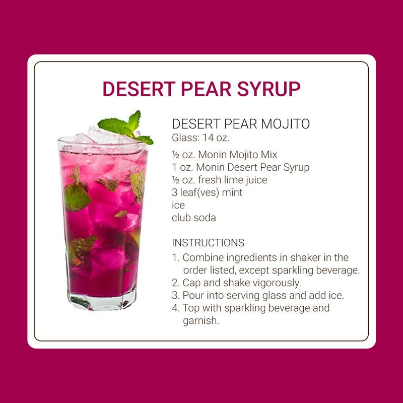 Monin - Desert Pear Syrup, Bold Flavor of Prickly Pear Cactus, Natural Flavors, Great for Iced Teas, Lemonades, Cocktails, Mocktails, and Sodas, Non-GMO, Gluten-Free (1 Liter) - Image 5