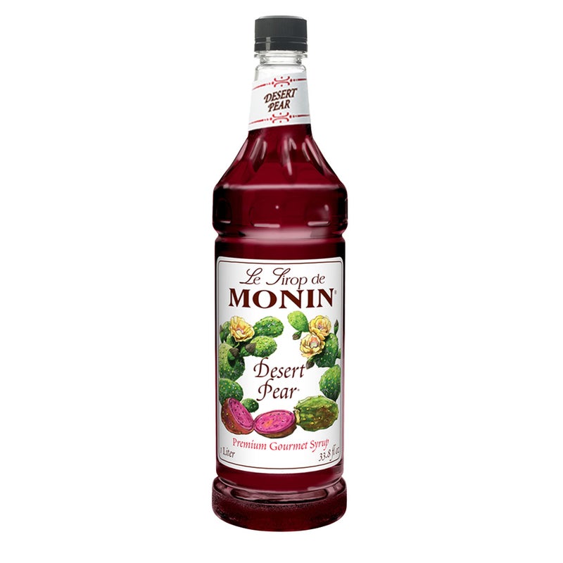 Monin - Desert Pear Syrup, Bold Flavor of Prickly Pear Cactus, Natural Flavors, Great for Iced Teas, Lemonades, Cocktails, Mocktails, and Sodas, Non-GMO, Gluten-Free (1 Liter) - Image 1