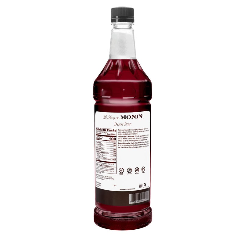 Monin - Desert Pear Syrup, Bold Flavor of Prickly Pear Cactus, Natural Flavors, Great for Iced Teas, Lemonades, Cocktails, Mocktails, and Sodas, Non-GMO, Gluten-Free (1 Liter) - Image 2