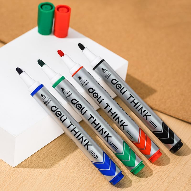 Deli Think Whiteboard Markers Set - 4 Assorted Colors - Image 3