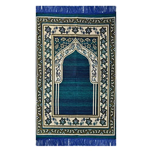 KETOSTICS® Chenille Anti-Skid Muslim Islamic Jainamaz/Prayer mat (Blue, Chenille, 4x2 Feet) - Image 2