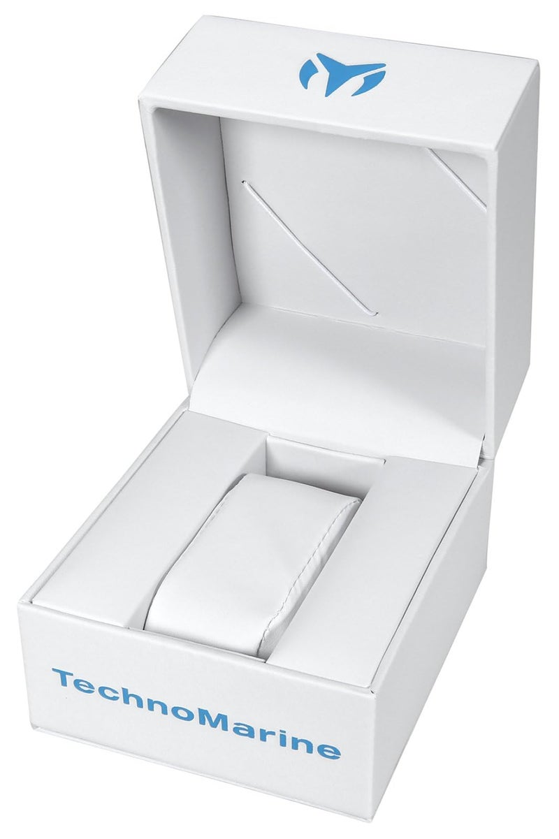 TechnoMarine ساعة كواتز للرجال من تيكنومارين كروز كاليفورنيا من الفولاذ المقاوم للصدأ مع حزام سيليكون، أسود، 29.1 (الموديل: TM120024) (مقاس واحد، متعدد الألوان) - Image 2