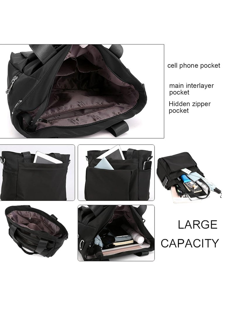 LCARKOM Cross Body Ladies Bags, MJH-01 Women's Casual Sporty Shoulder bags Nylon Waterproof Messenger bag Handbag with Multi Pocket for Shopping Hiking Daily Use  - Image 4