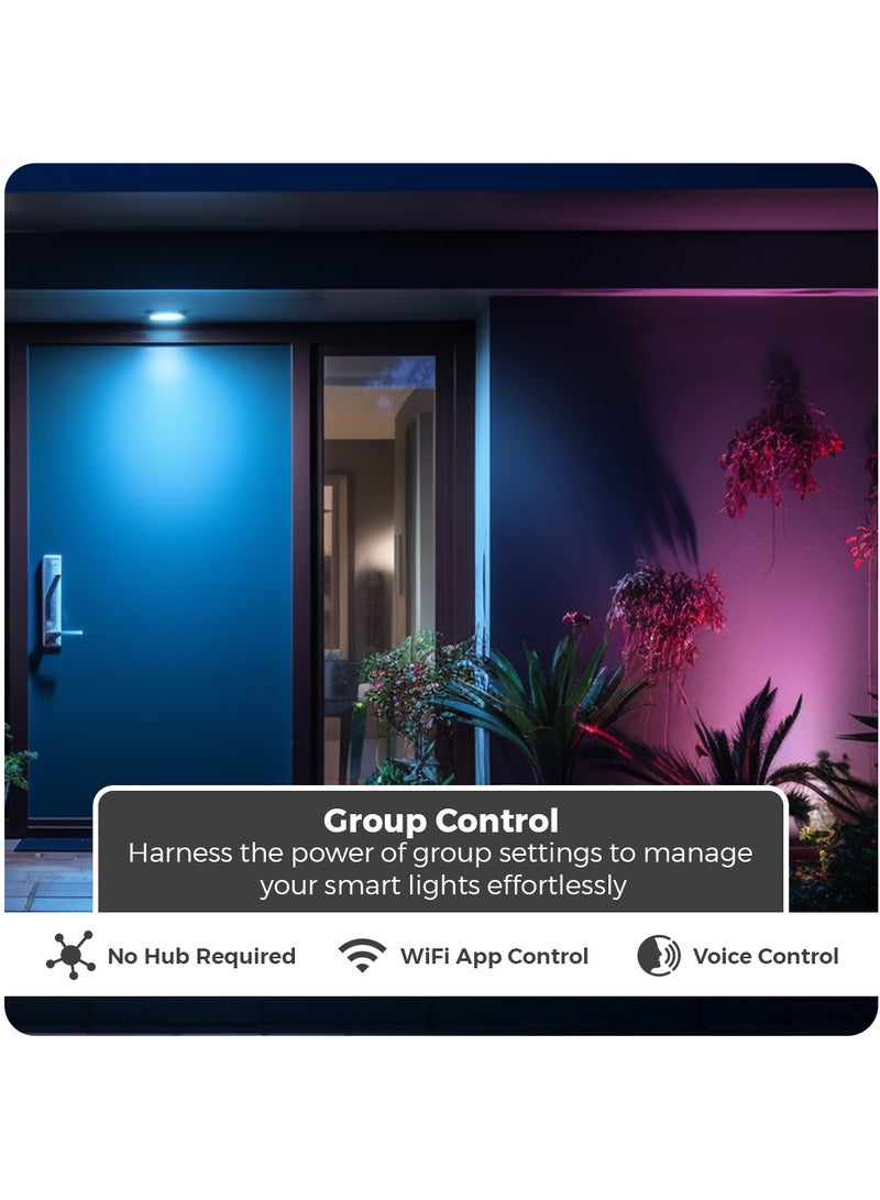 Kamzai Smart Wall Light RGB Sconce Works with Alexa and Google Home, Multicolor Waterproof Indoor/Outdoor Wall Lamp (13, watts) - Image 2