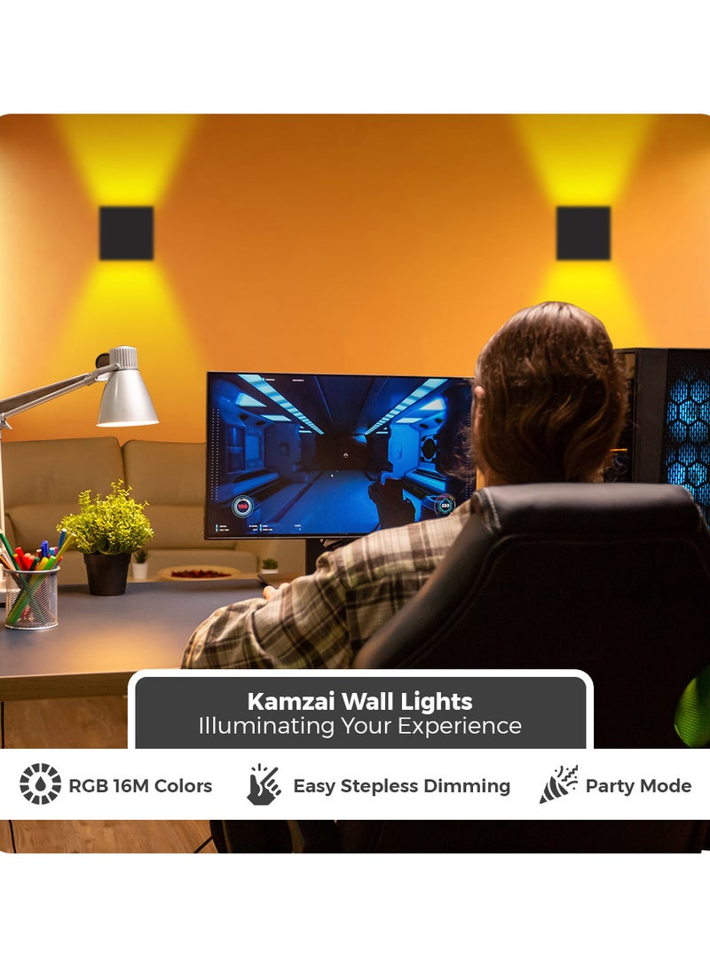 Kamzai Smart Wall Light RGB Sconce Works with Alexa and Google Home, Multicolor Waterproof Indoor/Outdoor Wall Lamp (13, watts) - Image 3