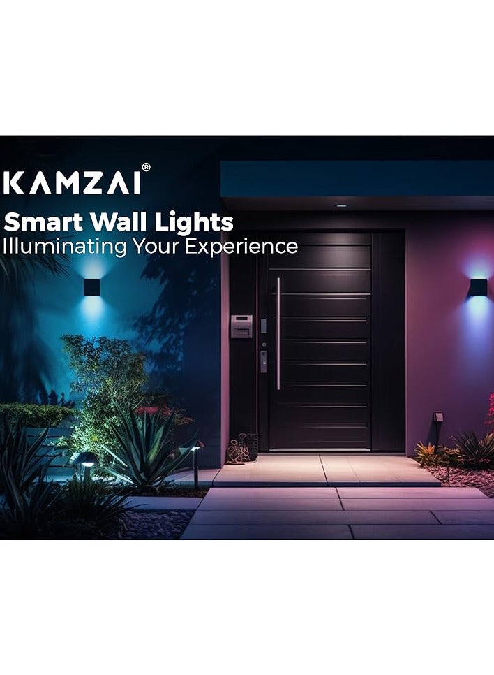 Kamzai Smart Wall Light RGB Sconce Works with Alexa and Google Home, Multicolor Waterproof Indoor/Outdoor Wall Lamp (13, watts) - Image 4