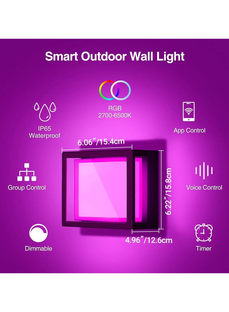 Kamzai Smart Wall Light RGB Sconce Works with Alexa and Google Home, Multicolor Waterproof Indoor/Outdoor Wall Lamp (13, watts) - Image 5