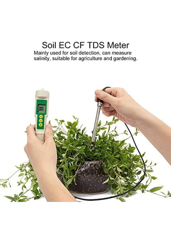 Generic جهاز اختبار التربة EC3185 3 في 1 EC/CF مقياس الرقمي مع مسبار من الستانلس ستيل للنباتات الداخلية والخارجية، من وولفرونت  - Image 4