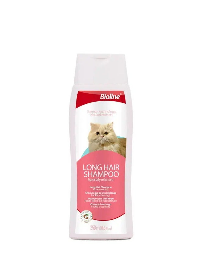 Bioline Cat Shampoo for Long Hair – 250ml Deep-Clean & Detangle Formula - Image 1