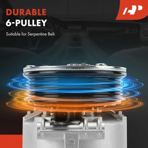 A-Premium Air Conditioner AC Compressor with Clutch Compatible with Land Rover Range Rover Evoque 2012 2013, LR2 2013-2015 - It comes with VS16 Compressor, with 6-Groove Pulley - Image 4