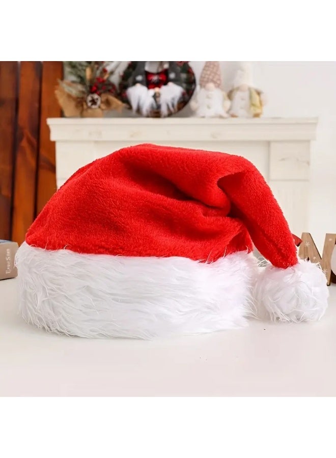 Home Care LED Light-Up Santa Claus Christmas Hat 40×30 cm – Soft Velvet Red & White Cap with Flashing Multi-Color Lights | Festive Party Hat for Adults & Kids, Christmas Events & Holiday Decorations - Image 2