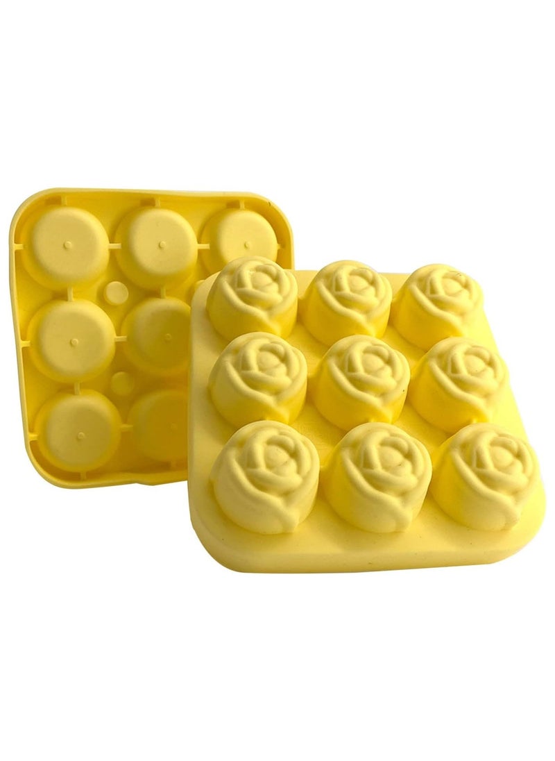Generic - ice tray 9 cavity Silicone Rose Ice Cube Mold, Ice Ball Maker with Lid, Ice Cube Container for Cooling  Juice, chocolate, jelly, ice cream - Image 1
