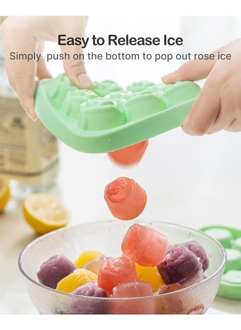 Generic - ice tray 9 cavity Silicone Rose Ice Cube Mold, Ice Ball Maker with Lid, Ice Cube Container for Cooling  Juice, chocolate, jelly, ice cream - Image 1